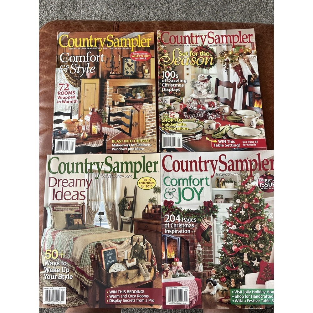 Country Sampler Magazine Lot 4 Issues Read For Dates-Decorating Ideas Home Decor - Picture 1 of 16
